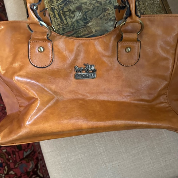 Coach Handbags - Coach Leather Bag with Handles Vintage Style with Horse and Carriage Logo